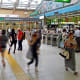 Modern and busy Ueno subway station