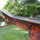 A canoe carved by Canadian artist Bill Reid