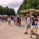Festival goers enjoy a beautiful sunny day.