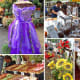 Clockwise from top left: lavender-inspired fashion; country-style breads; antique ceramics; sunflowers and poppies; macarons and sweets vendor.