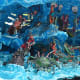 Diorama presenting the classic Chinese legend of the Eight Taoist Immortals crossing the Eastern Sea.