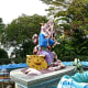A sunken pond with Jiang Ziya, one of the protagonists of "Investiture of the Gods."