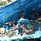 The climatic ocean battle from the Chinese myth, the Eight Immortals Cross the Sea.