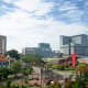 Aerial view of the downtown area.