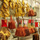 Chinese sausages and cured meats on sale at Bowring Street. Note that the small white vertical sign could either mean “feel free to use the toilet” or “don’t even think of asking for the toilet.”