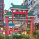 Jordan Road entrance to Temple Street Night Market, with its signature gate.