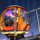 Close-up of a bubble tram carriage. One full circuit around the tower requires approximately 20 minutes.