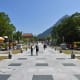 Paved road leading to Ngong Ping Piazza.