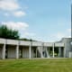 Inside partial view of Hemicycle monument at Houston National Cemetery from bottom level