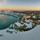 Winter view of Crater Lake from Watchman Peak fire lookout.