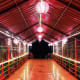 The boat dock is lighted with lanterns lending a sense of the past with Chinese influence.