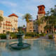 The gardens in front of the Lightner Museum, the former Alcazar Hotel.