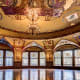 The Tiffany windows in the dining hall of Ponce de Leon Hotel.