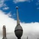 Details of ornamentation on top of the Art Car Museum in Houston