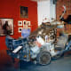 My mother inside of the Art Car Museum
