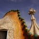 The roof that looks like the back of a fish or a dragon.