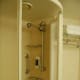 Shower in bathroom of stateroom.