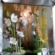 Floral decorations near the bar area.