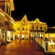Downtown Mackinaw City, Michigan at night