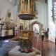 The highly decorated christening font