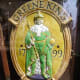Greene King plaque at the Nutshell in Bury St Edmunds. The brewery is still operating and is one of the biggest suppliers in the UK