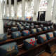 Tapestry embroidered kneelers