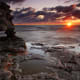 Sunrise at Cave Point near Whitefish Bay on Lake Michigan in Door County, Wisconsin