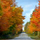 A beautiful drive in Washington Island during fall colors - Door County, Wisconsin