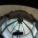 Looking up at the lens of Cana Island Lighthouse in Door County, Wisconsin
