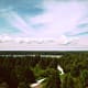 View of Lake Michigan from the top of Cana Island Lighthouse in Door County, Wisconsin