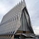 The unique chapel at US Air Force Academy in Colorado Springs, Colorado