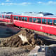 Pikes Peak Cog Railway at the top of Pikes Peak in Colorado Springs, CO