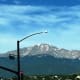 Pikes Peak as viewed from the Manitou Cliff Dwellings near Colorado Springs, Colorado