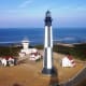 Cape Henry Lighthouse as viewed from the Old Cape Henry Lighthouse in Virginia Beach, Virginia