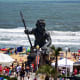 Virginia Beach Boardwalk Art Show in font of King Neptune in Virginia Beach, Virginia.