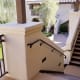 The front porch area and stairs leading up to our second floor room.