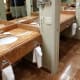 The two separate sinks can be seen here in the bathroom area.