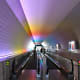 The lights of the travellator tunnel constantly change. Selfie lovers would be thrilled.
