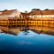 Duck, North Carolina Boardwalk on the Currituck Sound on the Outer Banks of North Carolina