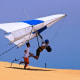Hang Glider taking off at Jockey's Ridge State Park on the Outer Banks of North Carolina