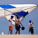 Hang Glider taking off at Jockey's Ridge State Park on the Outer Banks of North Carolina