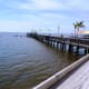 Duck, North Carolina Boardwalk on the Currituck Sound on the Outer Banks of North Carolina