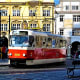 The lower side of the square is a busy tramway.