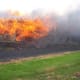 Fire engulfs the old barracks on 1 July 2019