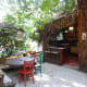 The kitchen and dining areas are gathering places for guests during the day.