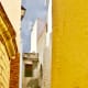 A mixture of materials, colors and texture light up in between stairs and alleys.