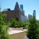 Downtown Houston as seen from the George H.W. Bush monument.