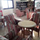 Seating, library and souvenirs.
