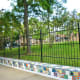 Handmade tiles embellish the exterior of Donovan Park.