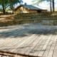 A different view of the stage and stone seating in the amphitheater